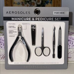 AEROSOLES Set of 5 Durable Professional Stainless Steel Versatile Manicure Tools